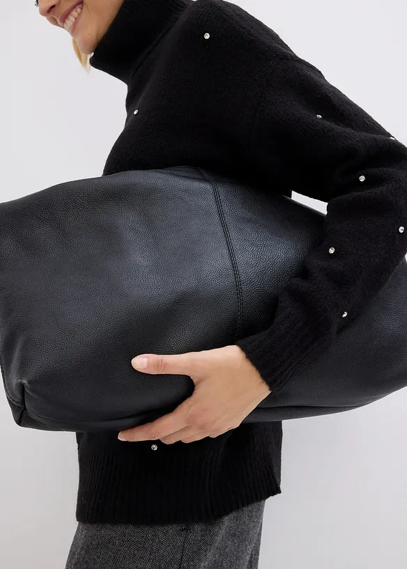 Rollkragenpullover mit Strasssteinen, bonprix