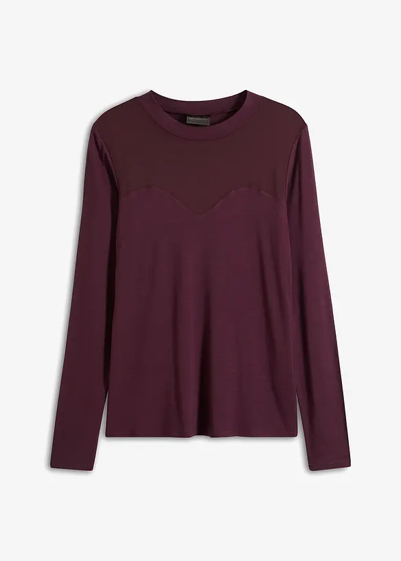 T-shirt manches longues avec mesh, bonprix