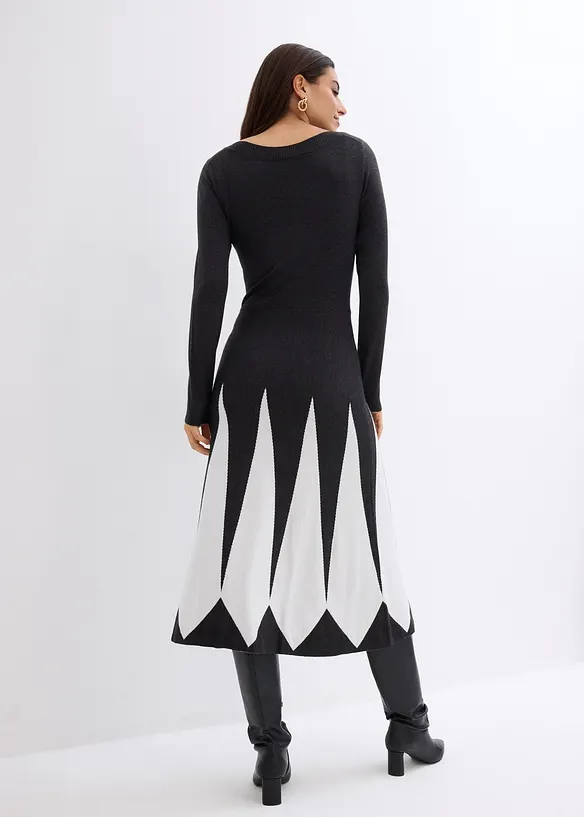 Strickkleid im Rautendesign, bonprix