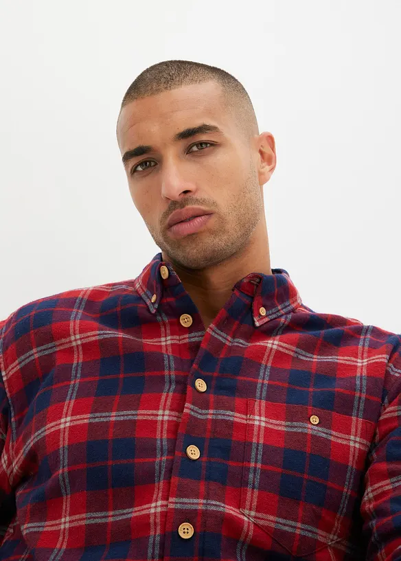 Chemise manches longues en flanelle de coton avec doublure chaude, bonprix