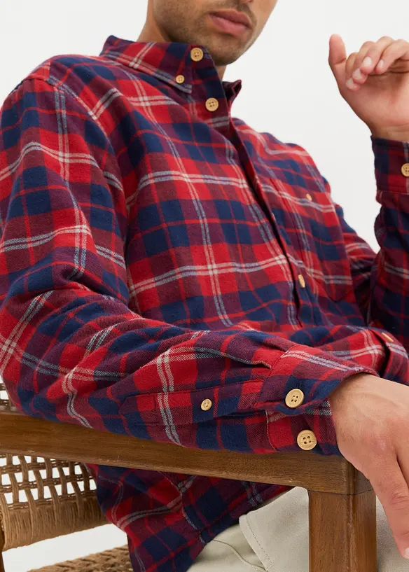 Chemise manches longues en flanelle de coton avec doublure chaude, bonprix