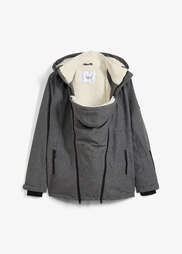 Kuschelige 3-in-1 Umstandsjacke und Tragejacke, bonprix