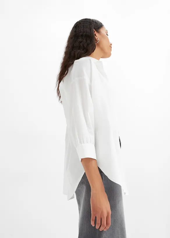 Chemisier oversize en coton, manches 3/4, bonprix
