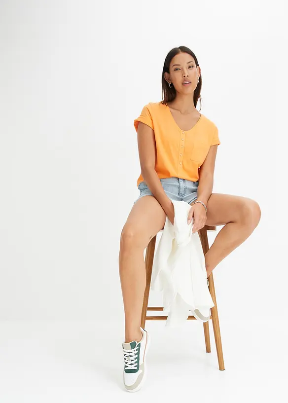 T-shirt en coton et viscose, bonprix