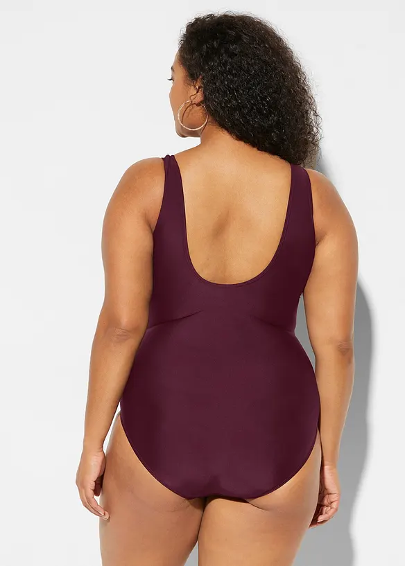 Maillot 1 pièce sculptant, maintien léger, avec plis décoratifs, bonprix