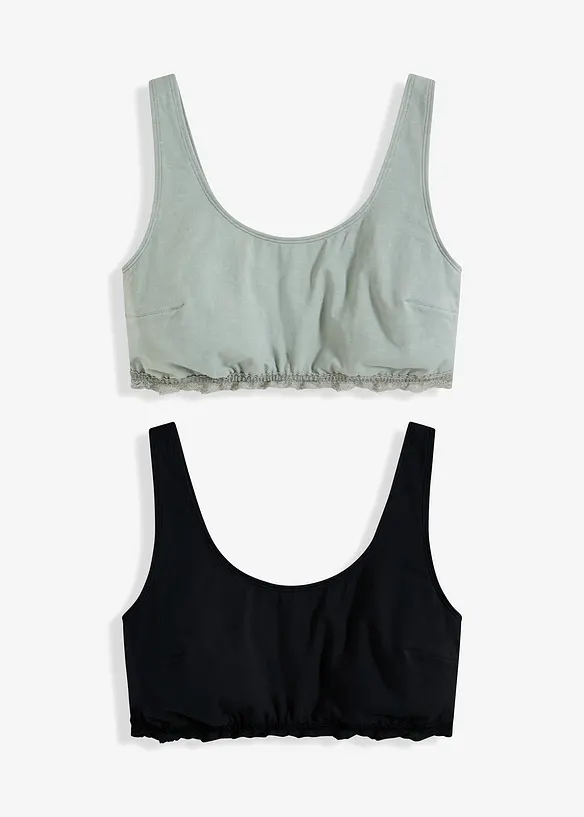Lot de 2 brassières avec coton, bonprix