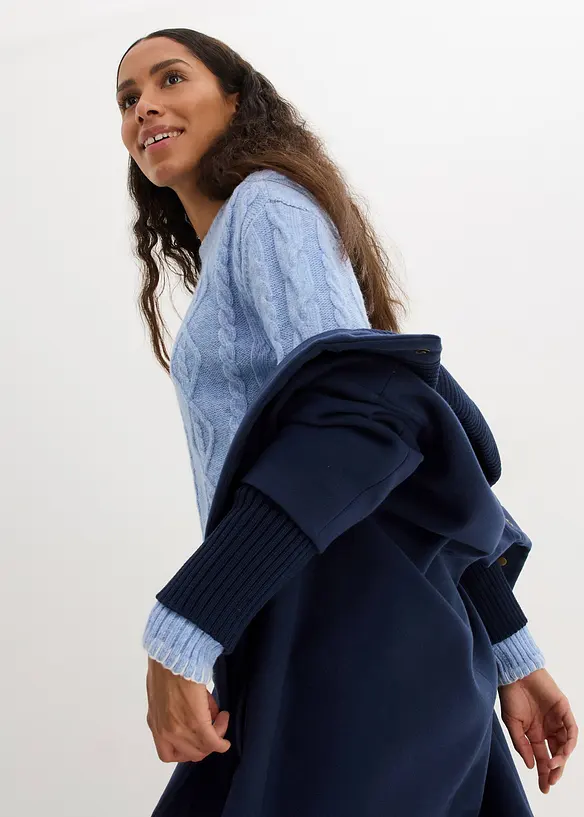 Grobstrick-Pullover mit Zopfmuster, bonprix