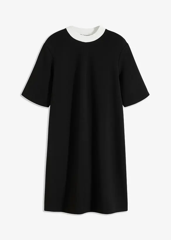 Robe courte en mati&egrave;re n&eacute;opr&egrave;ne &agrave; col montant contrastant, bonprix