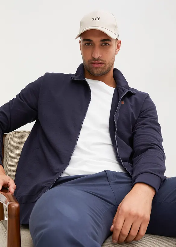 Sweat zipp&eacute; &agrave; col montant et d&eacute;tails enduits, bonprix