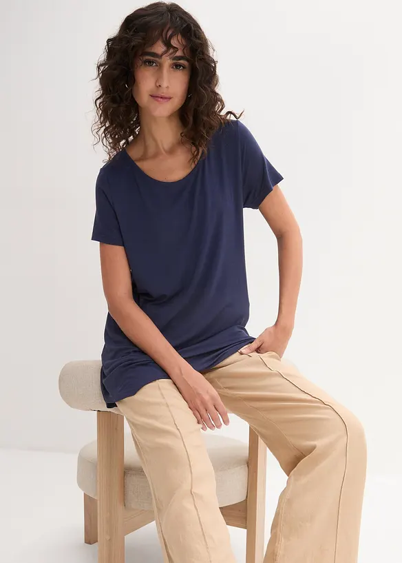 T-shirt long en viscose douce, bonprix