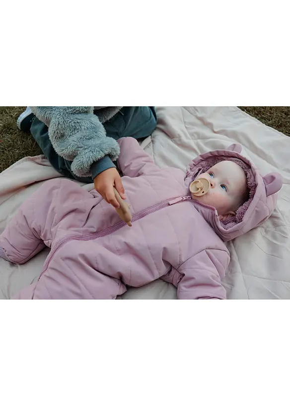 Wattierter wasserabweisender Overall mit Teddyfleece, bonprix