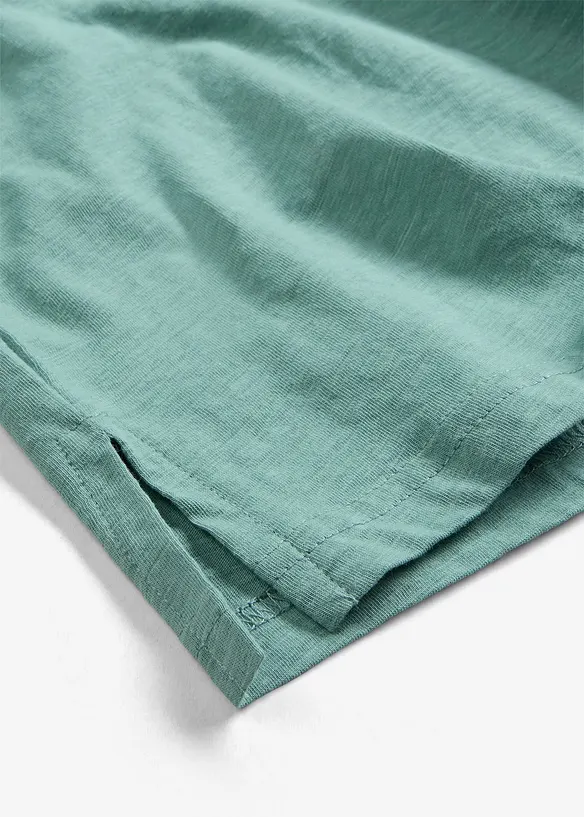 T-shirt manches longues à col boutonné, 100% coton, bonprix