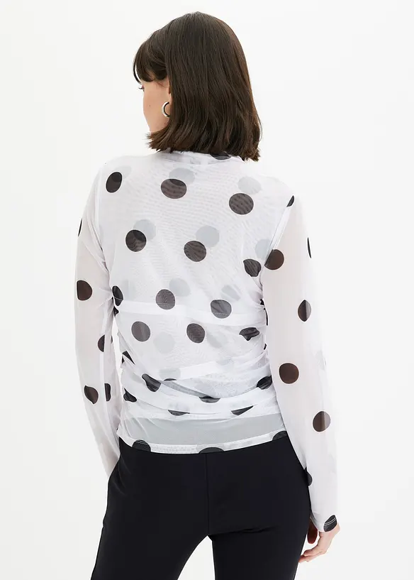 Langarmshirt aus zartem Mesh, bonprix