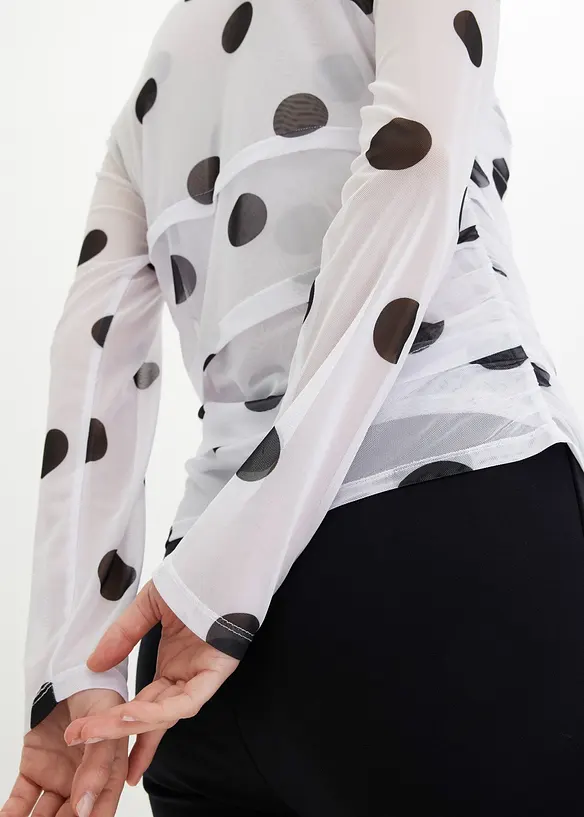 Langarmshirt aus zartem Mesh, bonprix