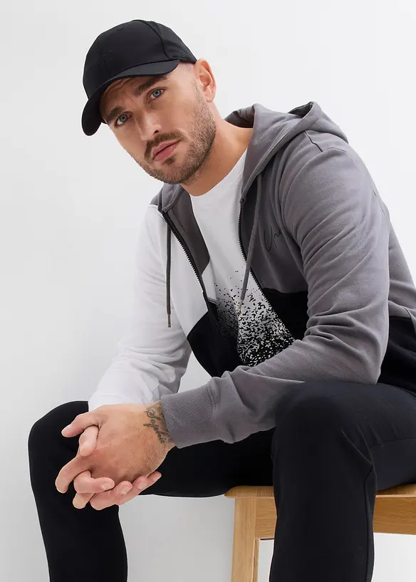 Kapuzen-Sweatjacke aus reiner Bio-Baumwolle, bonprix