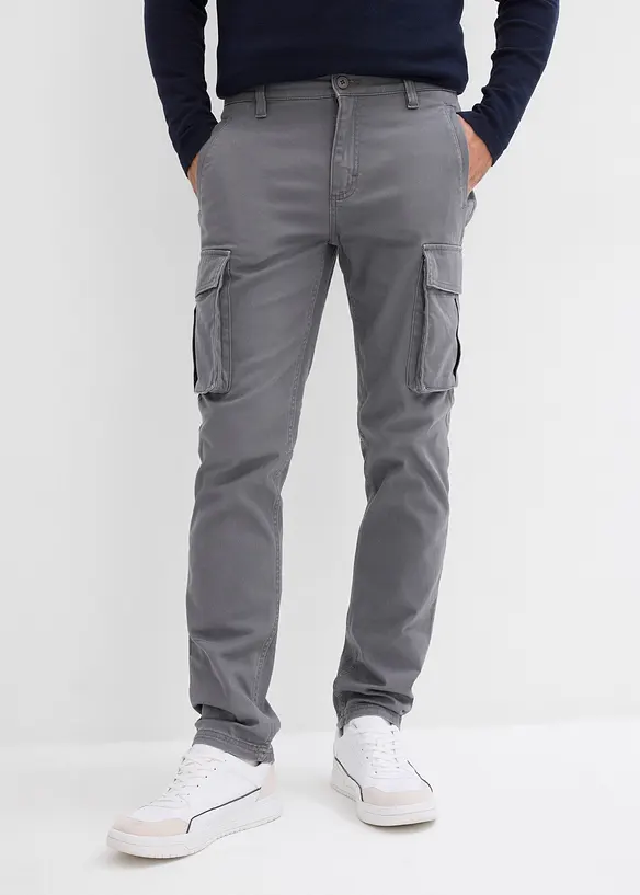 Pantalon droit en coton extensible, regular, bonprix