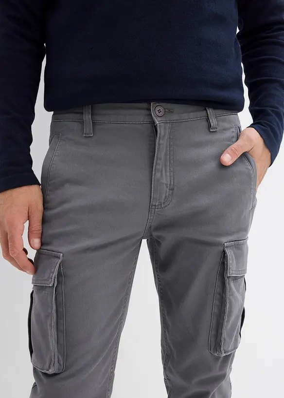 Pantalon droit en coton extensible, regular, bonprix