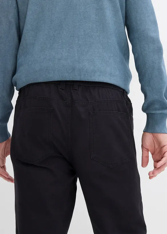 Lot de 2 pantalons droits &agrave; taille &eacute;lastiqu&eacute;e, Regular, bonprix