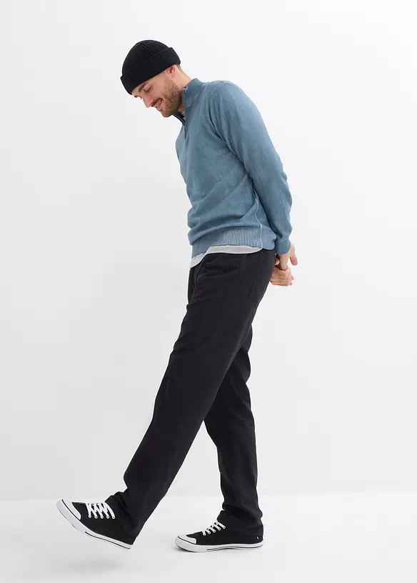 Lot de 2 pantalons droits &agrave; taille &eacute;lastiqu&eacute;e, Regular, bonprix