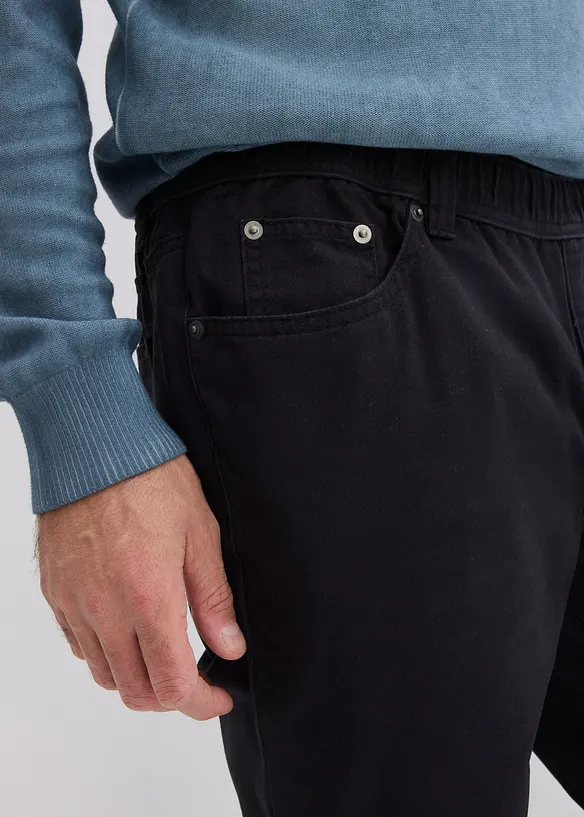 Lot de 2 pantalons droits &agrave; taille &eacute;lastiqu&eacute;e, Regular, bonprix