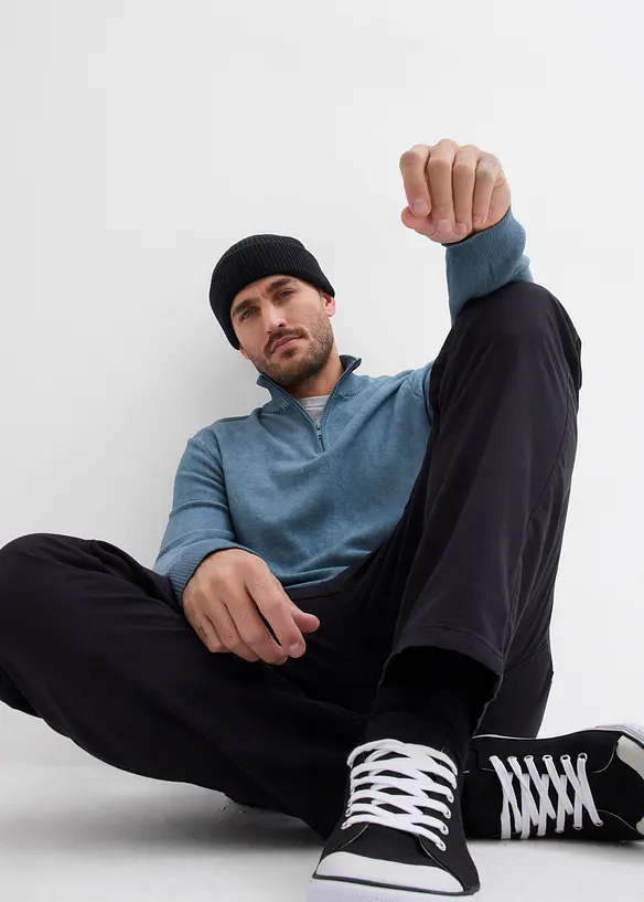 Lot de 2 pantalons droits &agrave; taille &eacute;lastiqu&eacute;e, Regular, bonprix