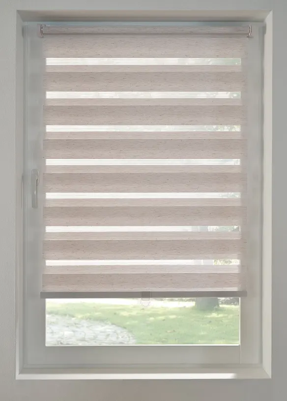 Schnurloses Doppelrollo in Leinen-Optik, bonprix