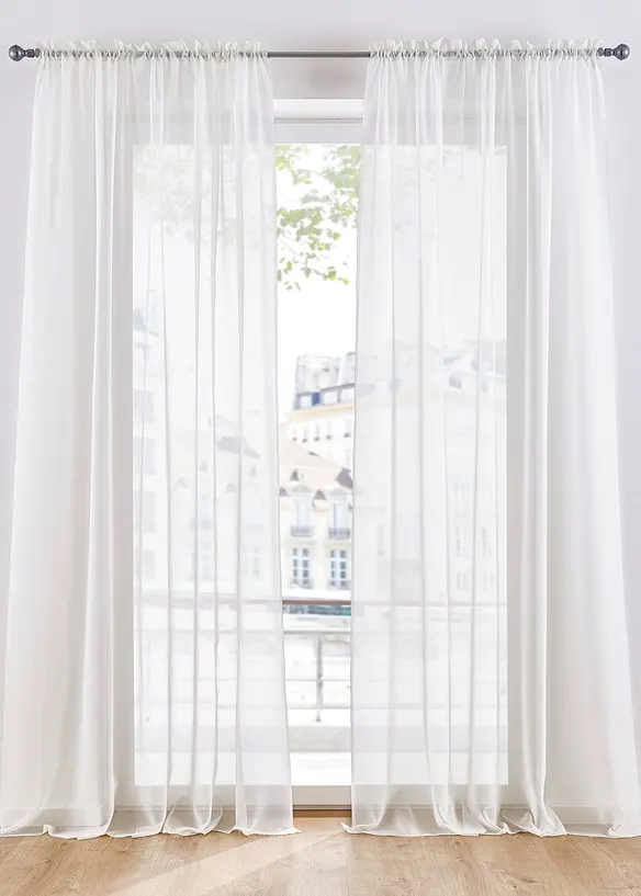 Lot de 2 voilages unis, bonprix