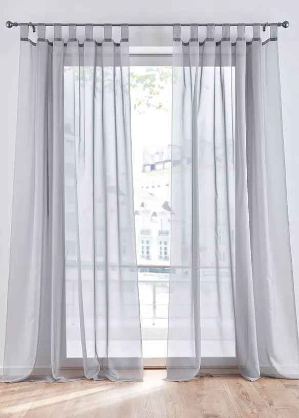 Lot de 2 voilages unis, bonprix