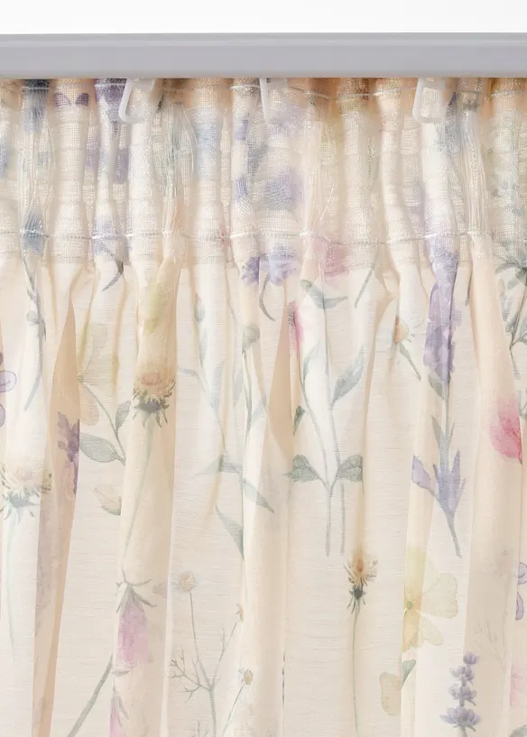 Lot de 2 voilages &agrave; l'imprim&eacute; floral, bonprix