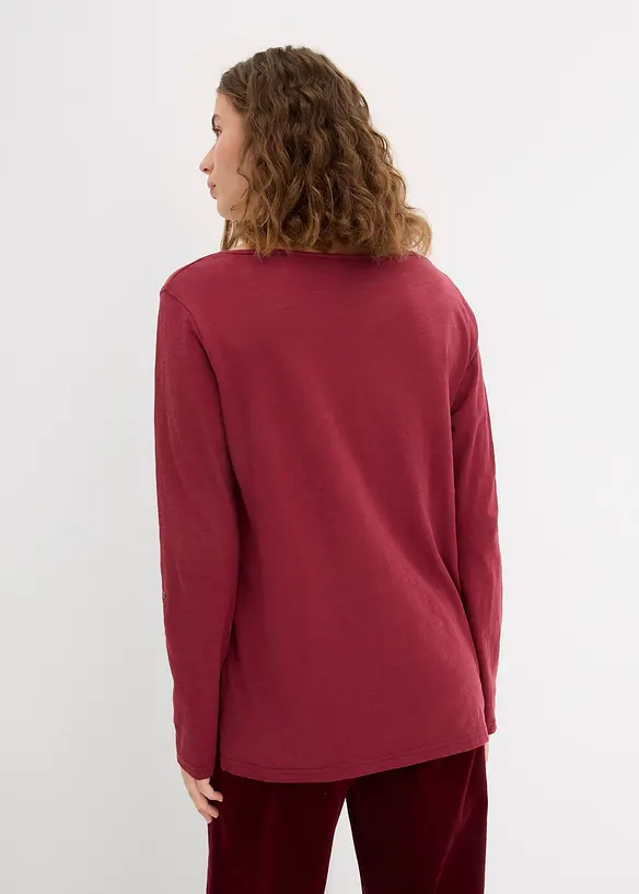 Shirt mit Knopfleiste aus reiner Bio-Baumwolle, bonprix