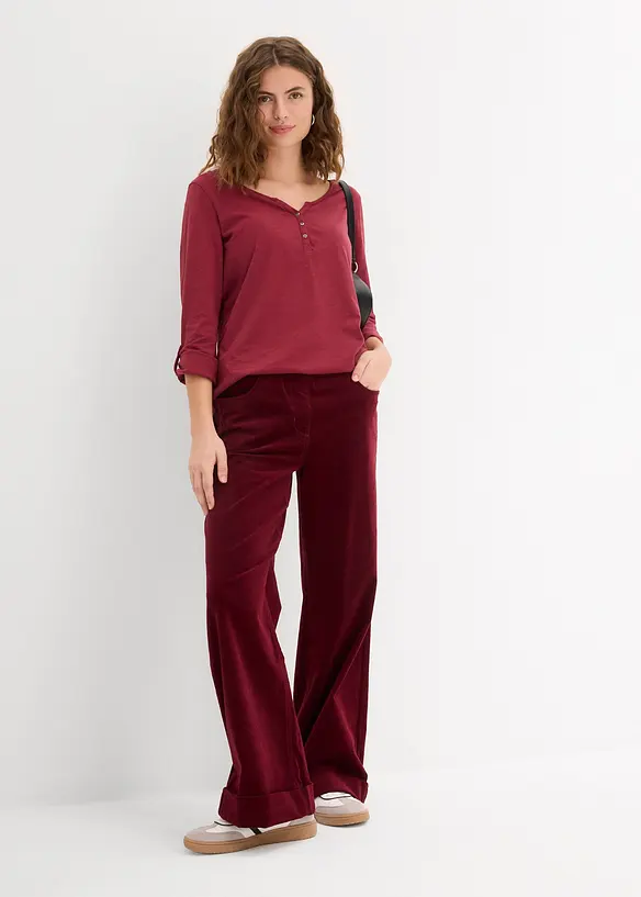 Shirt mit Knopfleiste aus reiner Bio-Baumwolle, bonprix