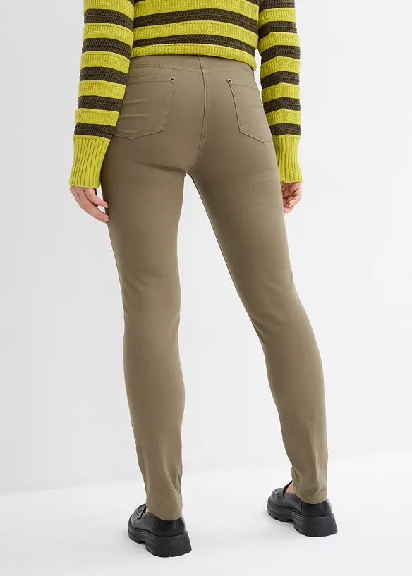 Pantalon slim taille mi-haute &eacute;lastiqu&eacute;e, bonprix