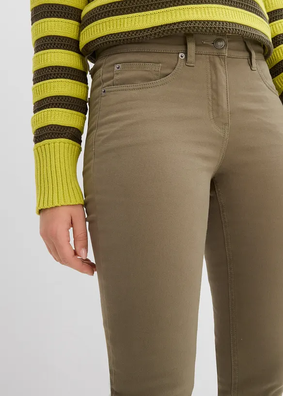 Pantalon slim taille mi-haute &eacute;lastiqu&eacute;e, bonprix