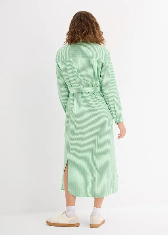 Gestreiftes Blusenkleid mit Bindeband, bonprix