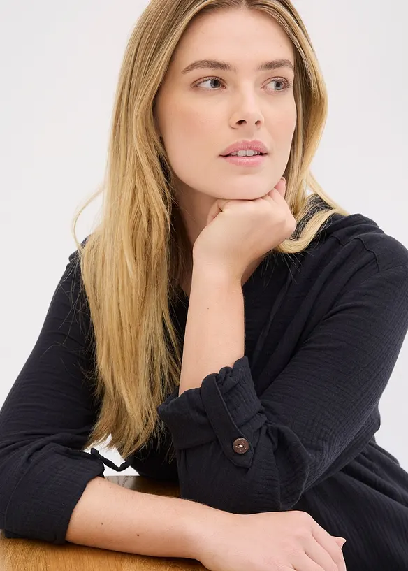 Schlupfbluse aus luftigem Musselin, bonprix