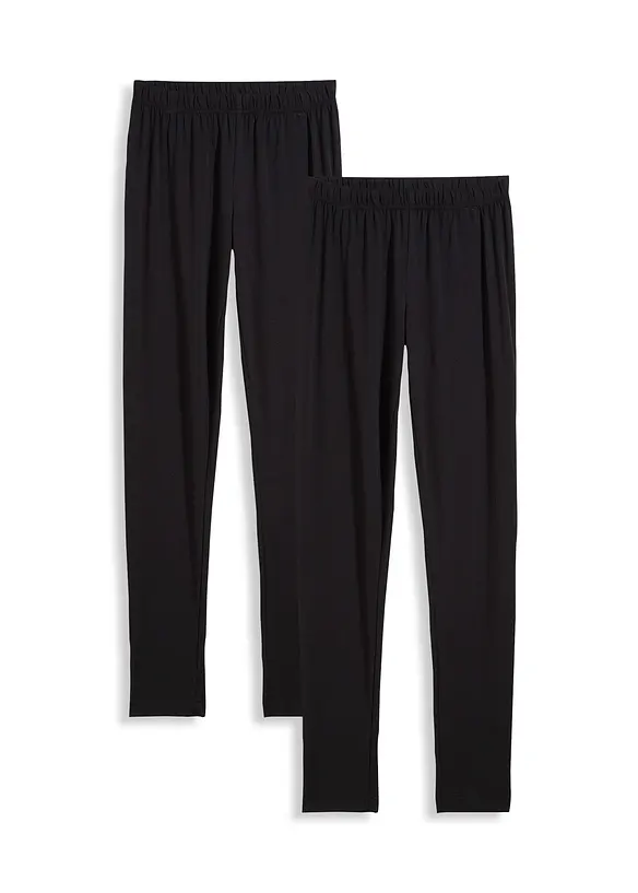 Leggings aus elastischem Bio-Baumwoll-Mix (2er Pack), bonprix