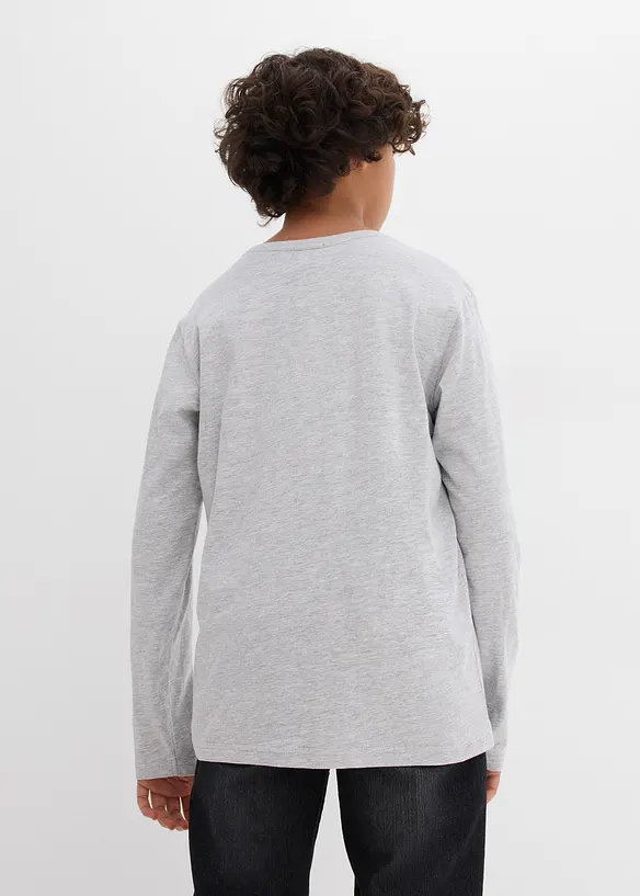 Lot de 3 T-shirts manches longues coton, bonprix