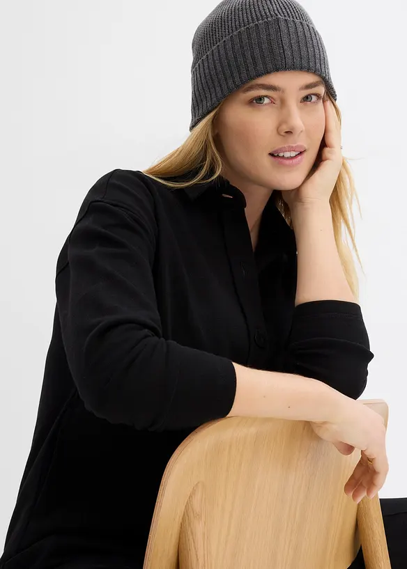 Longue veste molletonnée à poches, bonprix