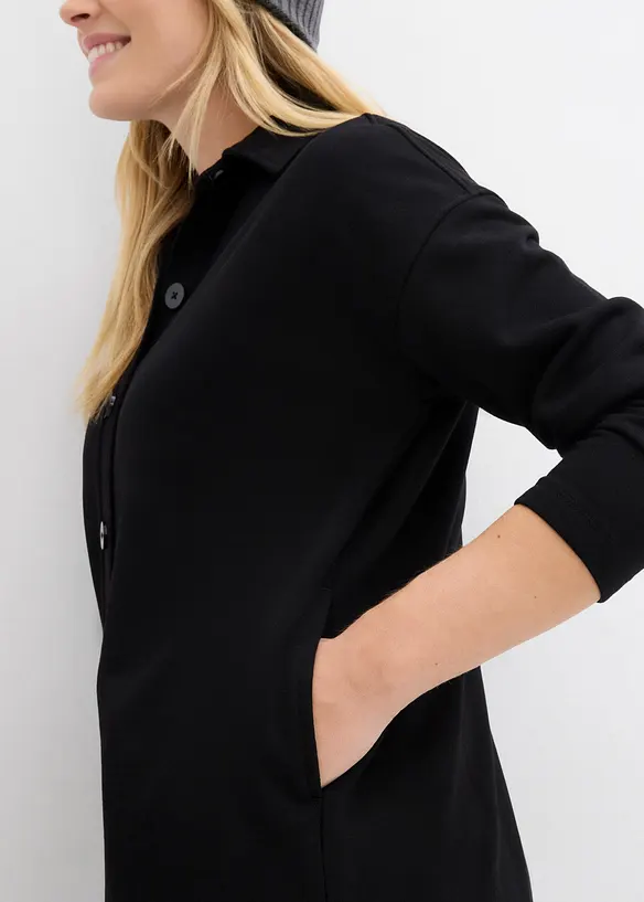 Longue veste molletonnée à poches, bonprix