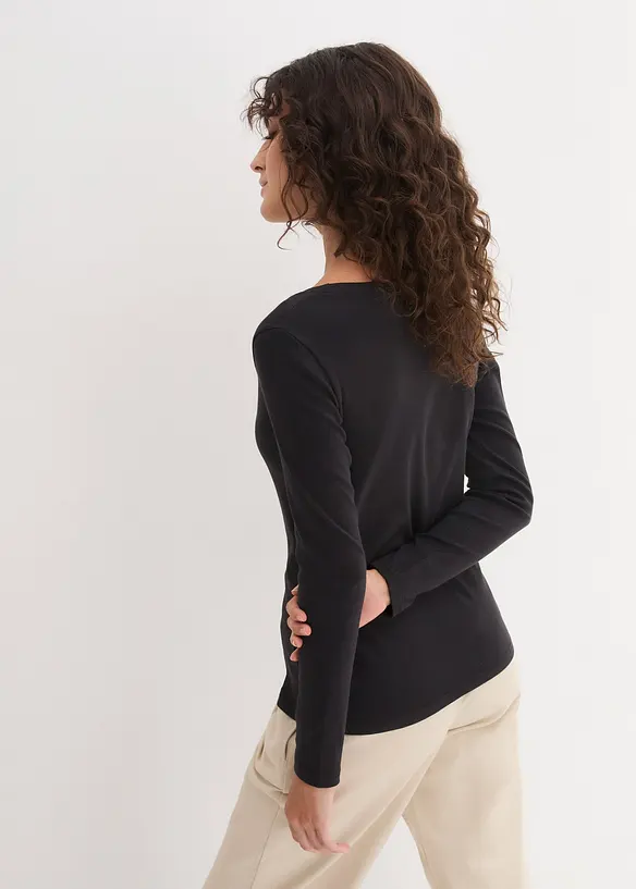 T-shirt manches longues 100% coton, bonprix