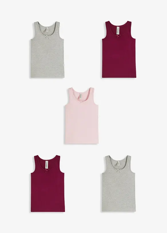 Lot de 5 débardeurs coton, bonprix