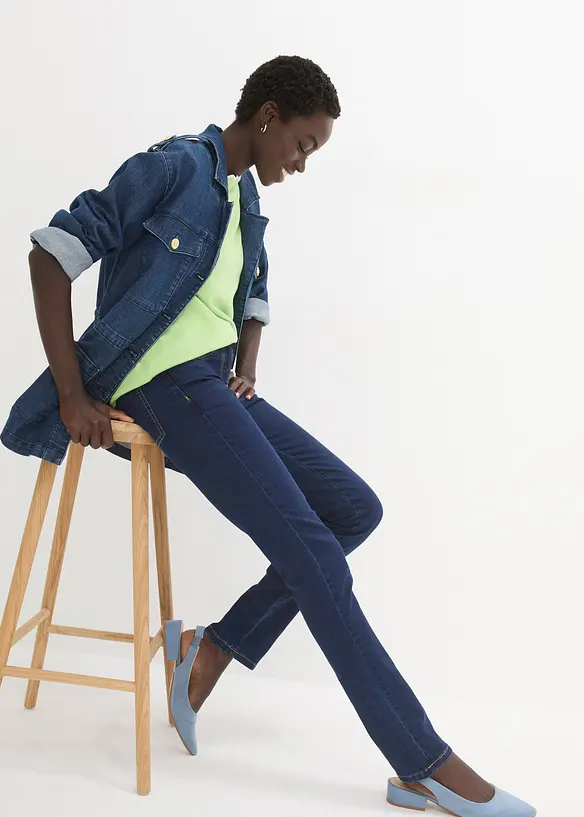 Slim-Fit-Jeans Mid Waist, Super Stretch, bonprix