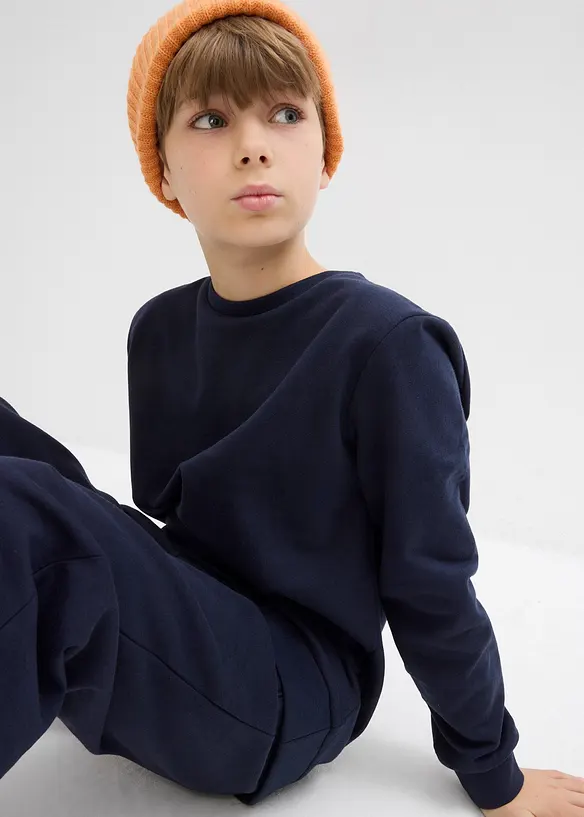 Lot de 2 sweats doux en coton mélangé, bonprix