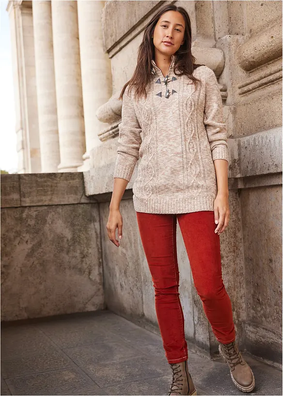 Pantalon slim en velours c&ocirc;tel&eacute; extensible, bonprix