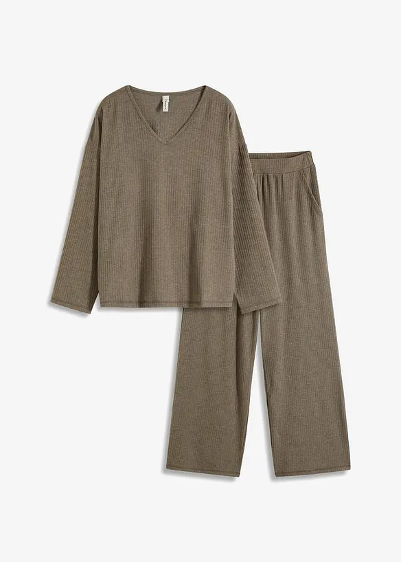 Oversized Loungewear Hausanzug aus weicher Rippe, bonprix