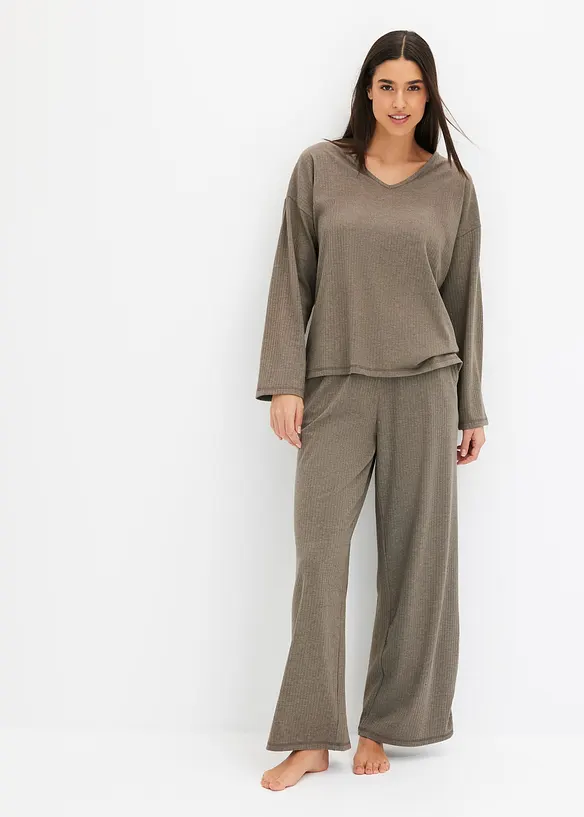 Oversized Loungewear Hausanzug aus weicher Rippe, bonprix