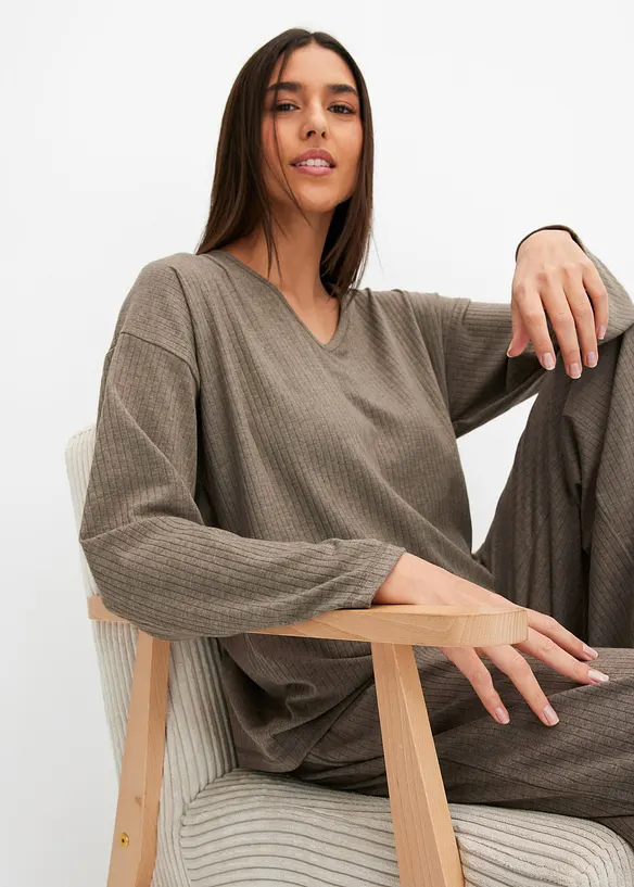 Oversized Loungewear Hausanzug aus weicher Rippe, bonprix