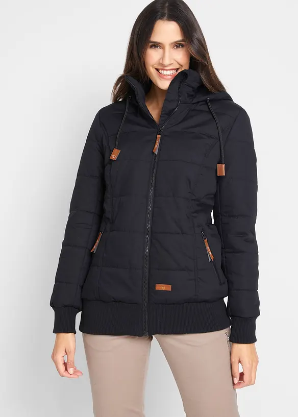 Outdoorjacke mit Lederimitat-Details, bonprix