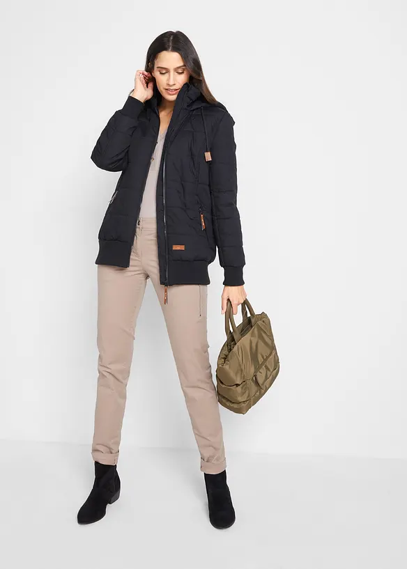 Outdoorjacke mit Lederimitat-Details, bonprix