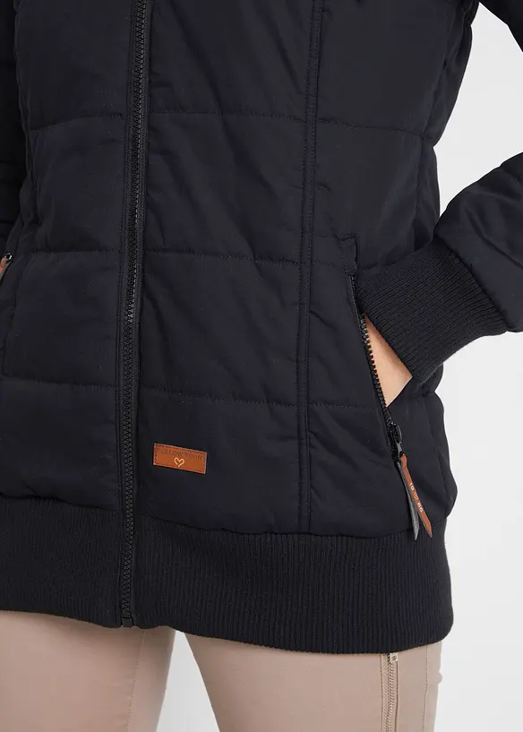 Outdoorjacke mit Lederimitat-Details, bonprix